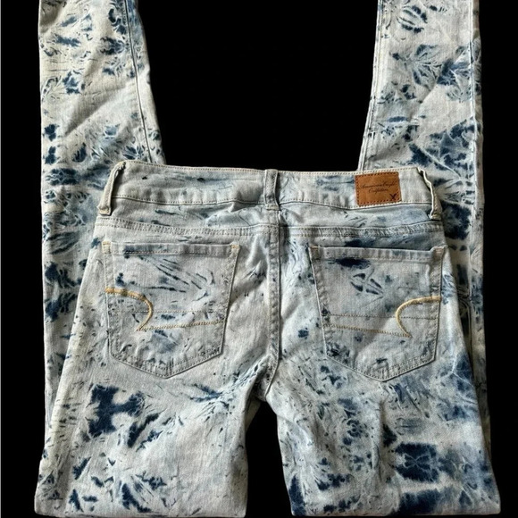 American Eagle Jegging Super Stretch Women's Size 2 Jeans Tie Dye Acid Wash NEW - Picture 2 of 6